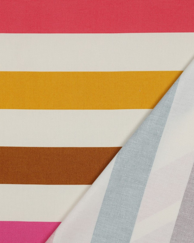 Tissu Canvas à Rayures Multicolores - Mercerine
