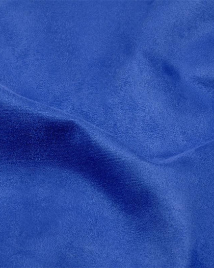 Tissu Velours Microfibre Ameublement Bleu Roi - Mercerine