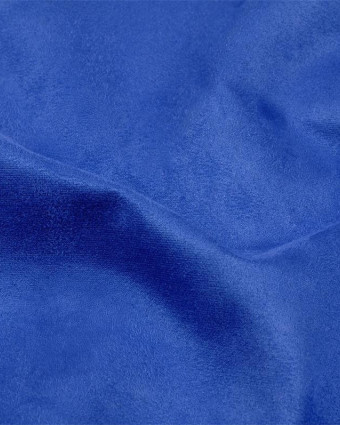 Tissu Velours Microfibre Ameublement Bleu Roi - Mercerine