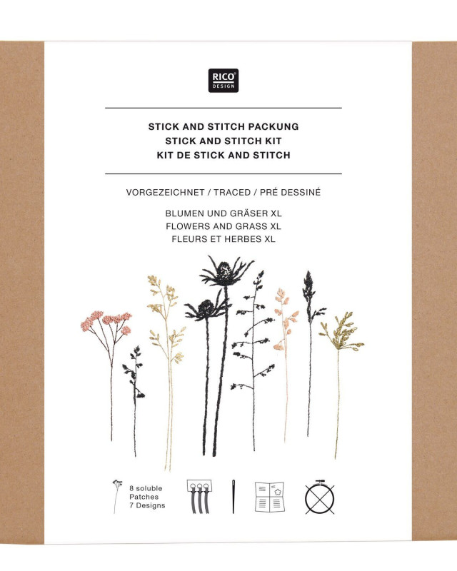 Kit Stick & Stitch - Fleurs et Herbes XL - Rico Design - Mercerine