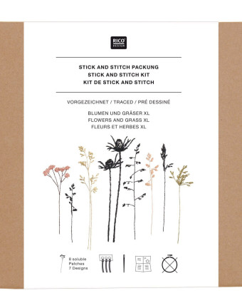 Kit Stick & Stitch - Fleurs et Herbes XL - Rico Design - Mercerine