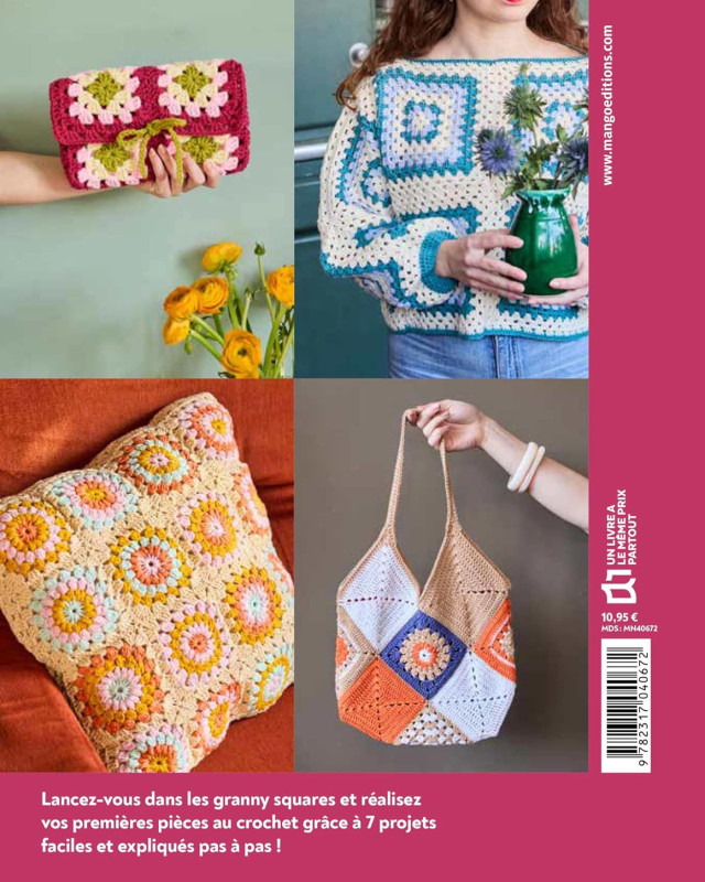 Livre Crochet - Granny Squares, facile, découvrir, se lancer, créer - Mercerine