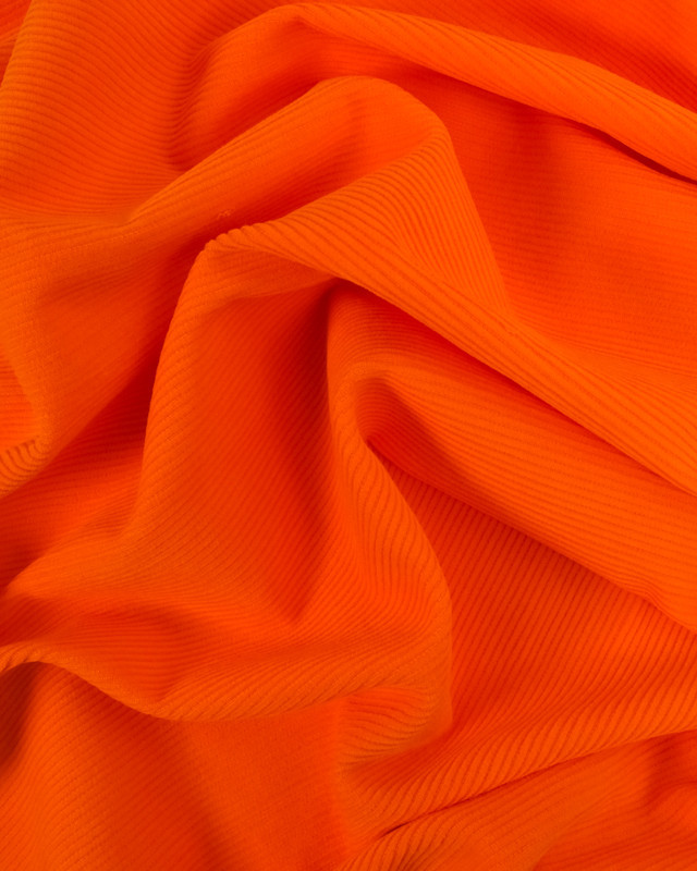 Tissu Velours Côtelé Mandarine Oekotex   - Mercerine
