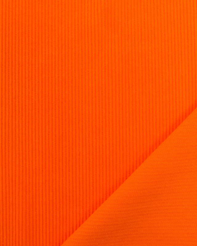 Tissu Velours Côtelé Mandarine Oekotex   - Mercerine