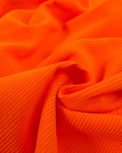 Tissu Velours Côtelé Mandarine Oekotex - Mercerine