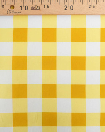 Tissu Déperlant Vichy Jaune - Mercerine