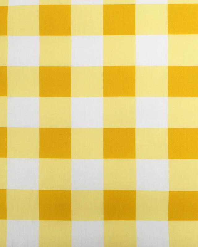 Tissu Déperlant Vichy Jaune - Mercerine