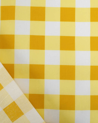 Tissu Déperlant Vichy Jaune - Mercerine