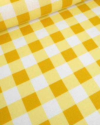 Tissu Déperlant Vichy Jaune - Mercerine