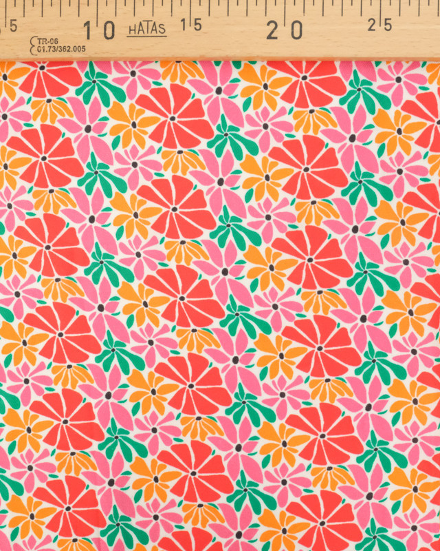 Tissu Viscose Twill Flower Power Multicolore - Mercerine