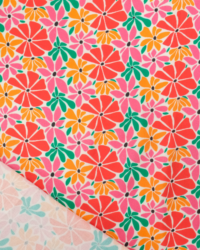Tissu Viscose Twill Flower Power Multicolore - Mercerine