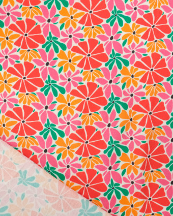 Tissu Viscose Twill Flower Power Multicolore - Mercerine