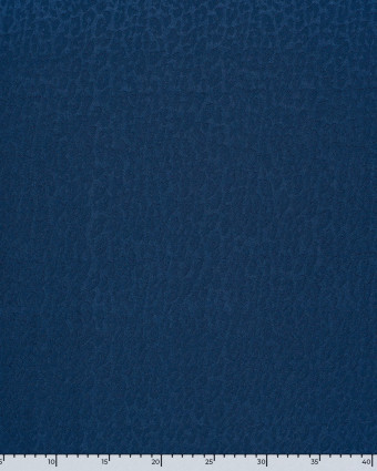 Tissu Satin Motif Léopard Ton sur Ton Bleu Marine - Mercerine