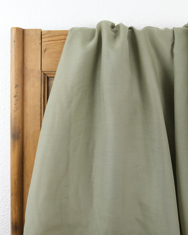  Tissu Soie coton vert kaki - 10cm -  Mercerine