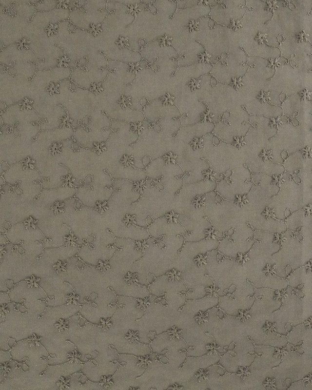 Broderie anglaise kaki festonnée Grace Song -  Mercerine