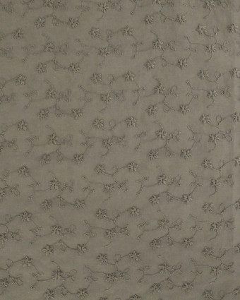 Broderie anglaise kaki festonnée Grace Song -  Mercerine