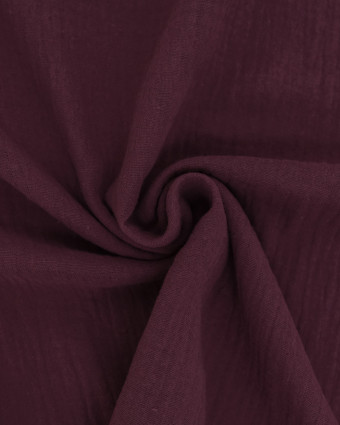 Tissu Gaze de Coton Aubergine Thaïs - Mercerine