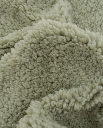 Tissu Sherpa Uni Sauge - Mercerine