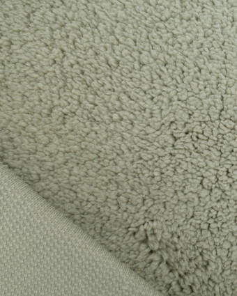 Tissu Sherpa Uni Sauge - Mercerine