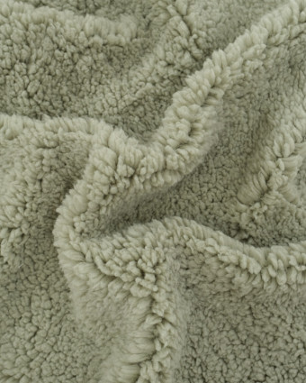 Tissu Sherpa Uni Sauge - Mercerine