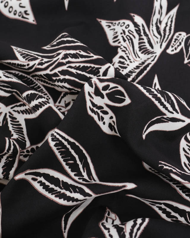 Viscose Flores Noir - Mercerine