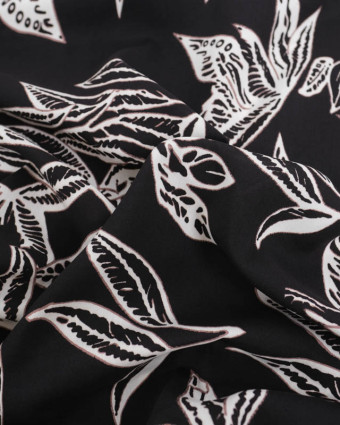 Viscose Flores Noir - Mercerine
