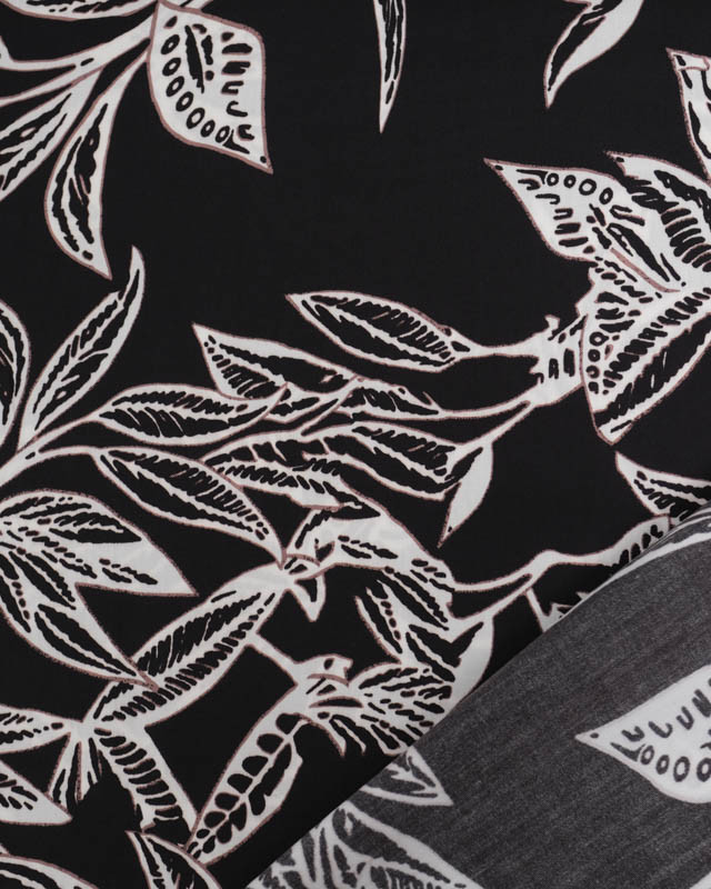 Viscose Flores Noir - Mercerine