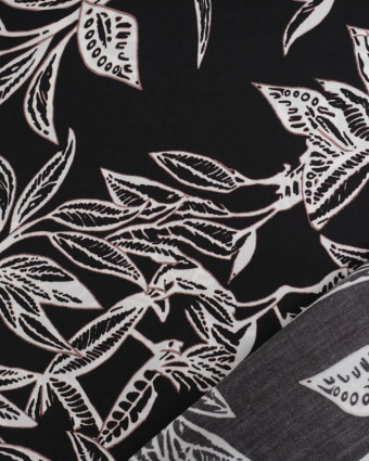 Viscose Flores Noir - Mercerine