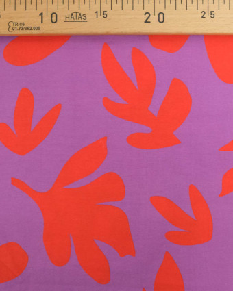 Tissu Jersey de Coton Mona Violine et Rouge - Mercerine