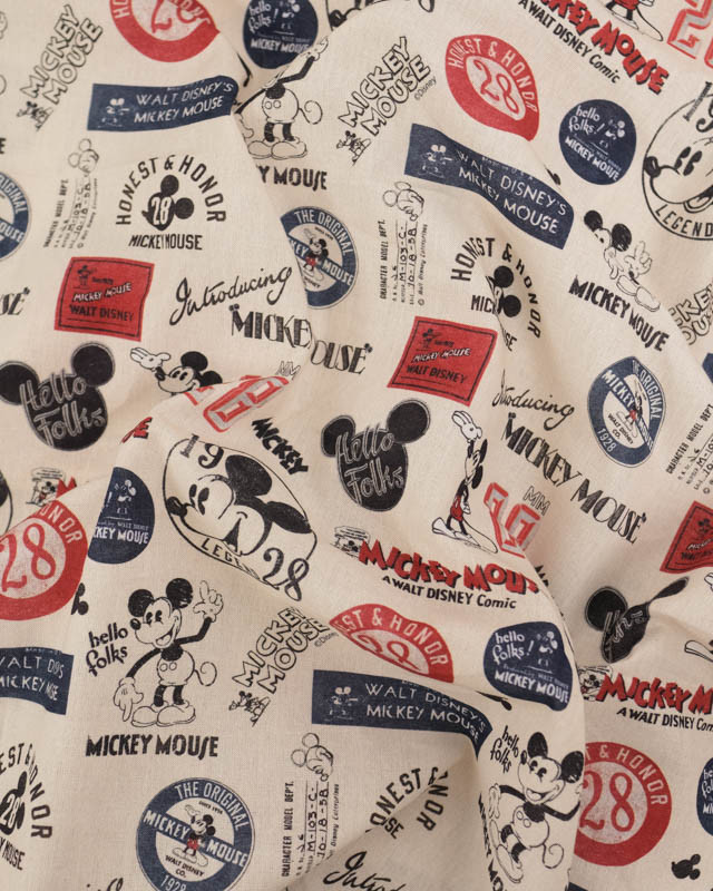 Tissu Coton Mickey Mouse Vintage - Mercerine