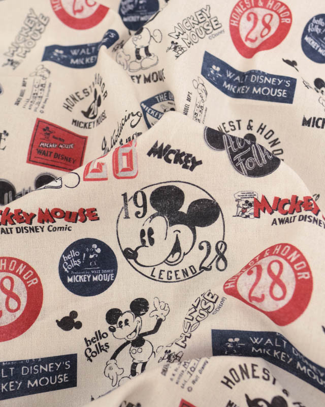 Tissu Coton Mickey Mouse Vintage - Mercerine