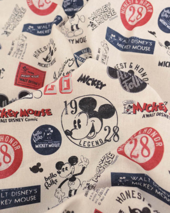 Tissu Coton Mickey Mouse Vintage - Mercerine