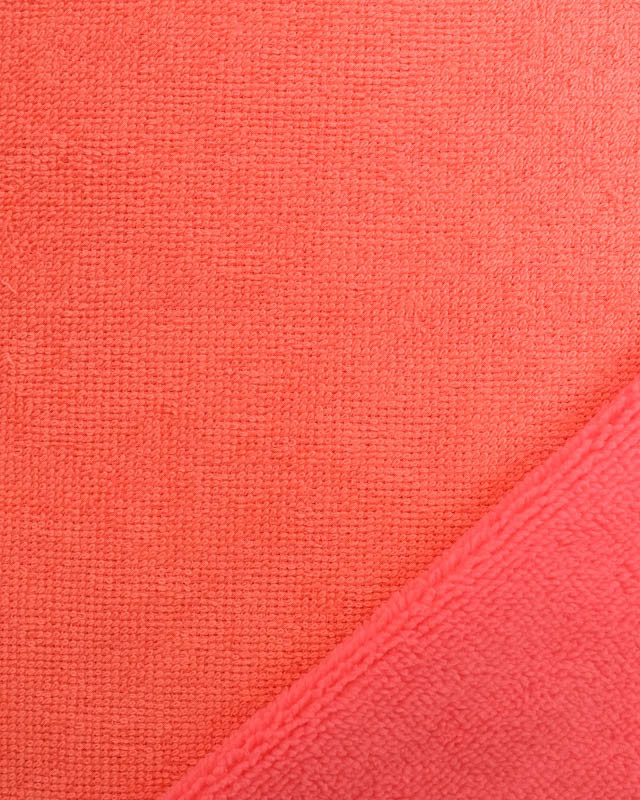 Eponge bambou au mètre : Tissu Eponge Bambou Corail Lou - Mercerine