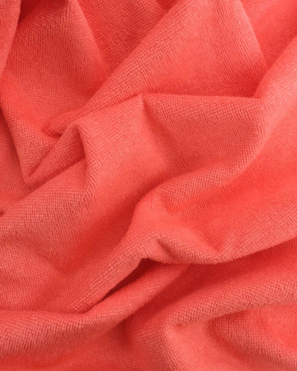 Tissu Eponge Bambou Corail Lou - mercerine