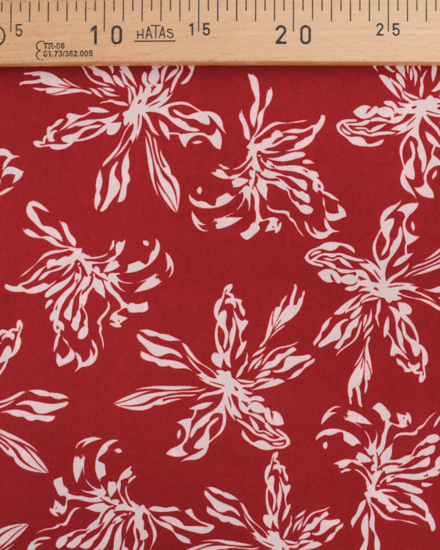 Viscose Bordeaux Grandes Fleurs Blush - Mercerine