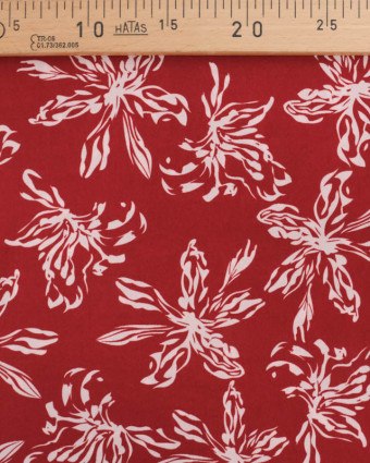 Viscose Bordeaux Grandes Fleurs Blush - Mercerine
