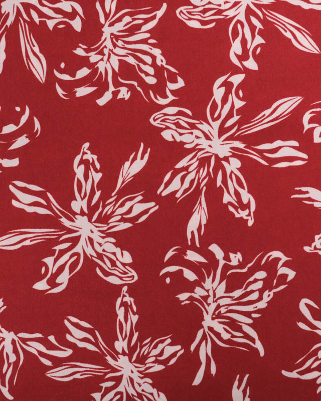 Viscose Bordeaux Grandes Fleurs Blush - Mercerine