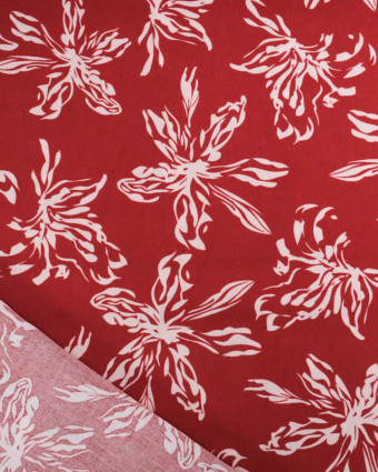 Viscose Bordeaux Grandes Fleurs Blush - Mercerine