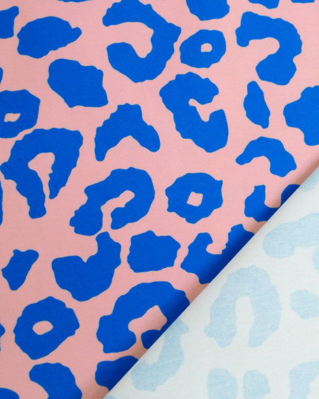 Toile Canvas Léopard Rose et Bleu - Mercerine