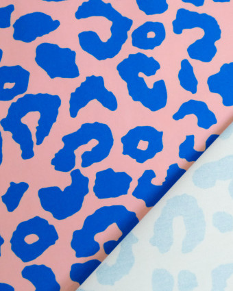Toile Canvas Léopard Rose et Bleu - Mercerine