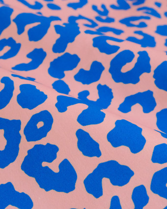Toile Canvas Léopard Rose et Bleu - Mercerine