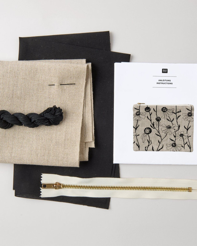 Kit Broderie Pochette - Echinacée - Rico Design - Mercerine