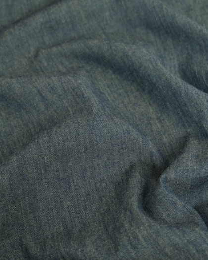 Tissu Chambray Bleu Foncé Envers Citron - Mercerine