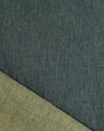 Tissu Chambray Bleu Foncé Envers Citron - Mercerine
