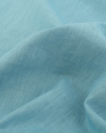 Tissu Lin Ramie Coton Bleu Ciel - Mercerine
