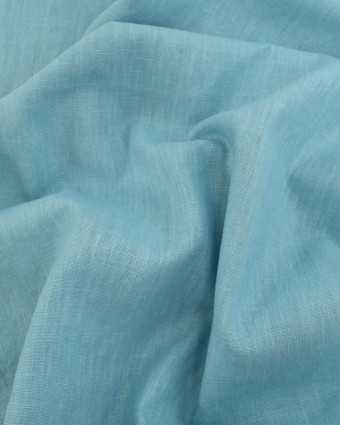 Tissu Lin Ramie Coton Bleu Ciel - Mercerine