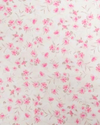 Popeline de Coton Imprimé Digital Petites Fleurs Roses Vintages - Mercerine