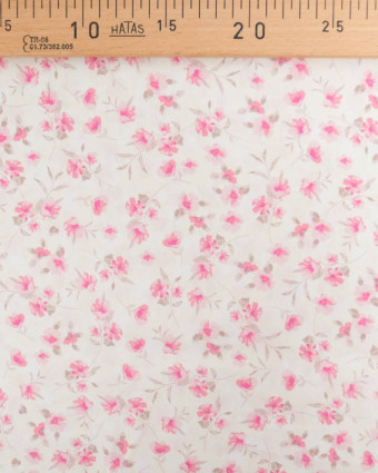 Popeline de Coton Imprimé Digital Petites Fleurs Roses Vintages - Mercerine