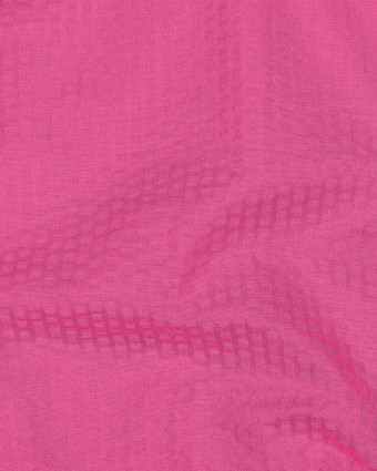 Tissu Seersucker Uni Rayures  Rose Fuchsia - Mercerine