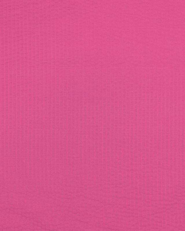 Tissu Seersucker Uni Rayures  Rose Fuchsia - Mercerine